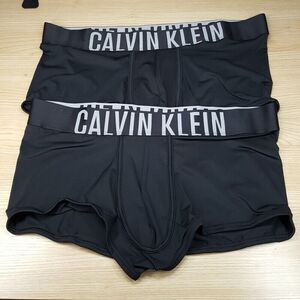 CALVIN KLEIN Mens XL 2 Pack Black Intense Power Low Rise Trunk Microfiber Logo
